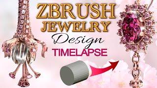 Fuchsia Flower Earrings/ ZBrush Jewelry Design Timelapse/ Aleksandr Platonychev