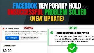 Temporary hold unsuccessful/Insufficient funds problem solved