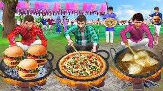 Teen Bawarchi Ka Cooking Challenge Burger Pizza Samosa Street Food Hindi Kahaniya New Moral Stories