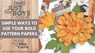 Simple Ways to Elegantly Use Bold Pattern Papers on Fall Scrapbook Layouts