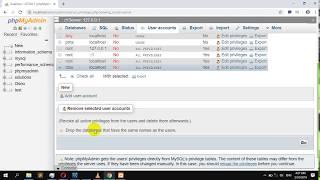 How to delete a user in PHPmyAdmin