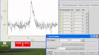 Reading a data set and fitting diffraction peaks