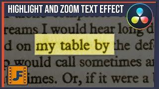 Easy Text Effect: Highlight and Zoom text in a Book!  - Davinci Resolve and Fusion