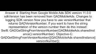 How to check Current SDK version of Google AdMob iOS