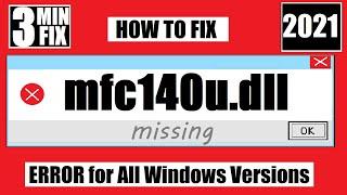 How to Fix MFC140u.dll is Missing from your computer / Not Found Error Windows 10\11\7  32/64 bit