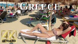 Beach Walk 4K Greece | Walking along the Nei Pori Beach on the Olympic Riviera with Olivia