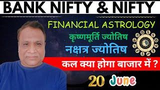 Nifty, Bank Nifty  Prediction by Financial Astrology for date 20- June- 2024.