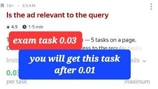 Is the ad relevant to the query / exam task 0.03 per task/ language english / easy_steps es /