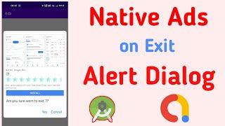 How To Implement Admob Native Ads on Exit App Alert Dialog | Free Source Code