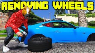 Removing Wheels From Cop Cars In GTA 5 RP