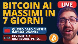 BITCOIN AI MASSIMI FRA 7 GIORNI (è possibile?) || DATO CINESE IMPRESSIONANTE || FTX DISTRIBUISCE...