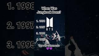 When was Jungkook born?  | BTS quiz | Divya's wonder world