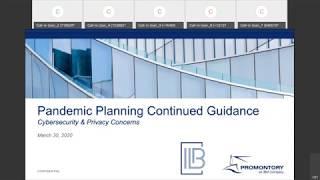 IIB Promontory Webinar: Pandemic Response, Cybersecurity & Privacy Concerns 30March2020
