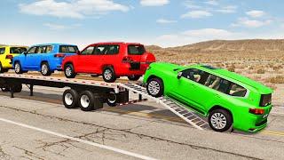 Flatbed Truck Mcqueen  | Transportation with Truck - Pothole vs Car #171  - BeamNG.Drive