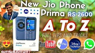 jio Phone Prima unboxing And Full Review Tamil|Jio Phone f491h blue | How To use whatsapp jio phone