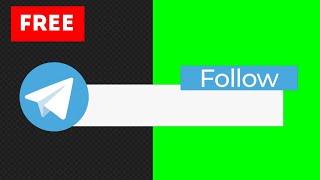 Telegram Follow Lower Thirds #1 Green Screen and transparent background  ||  free download