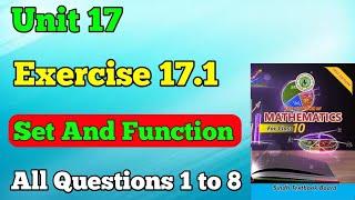 Exercise 17.1 all Questions chapter 17 set and functions class 10 New mathematics book Sindh board