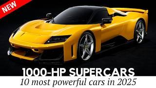 Top 10 Newest Supercars with at Least 1,000-Horsepower Engines in 2025