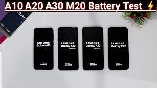 Samsung A10 vs Samsung A20 vs Samsung A30 vs Samsung M20 | Battery Test | Race Begins | Urdu/Hindi