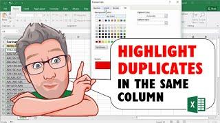 Highlight Duplicates in Excel in Same Column in a Different Colour