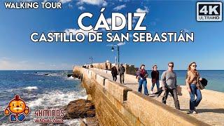 CÁDIZ | Castillo de San Sebastián | 4K UHD | Walking Virtual Tour Spain 2025