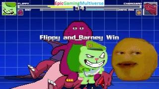 MUGEN Matches / Battles / Fights Of Flippy The Bear, Barney The Dinosaur, And The Annoying Orange