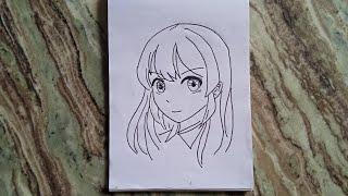 how to draw anime girl || How to Draw for beginners || cute anime drawing tutorial || anime drawing