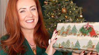 Wrapping Presents by the Crackling Fire  ASMR  Paper, Unboxing, Tape, Gifts, Decorations