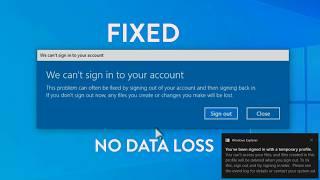 We Can't Sign Into Your Account Windows 10 & 11 | Temporary Profile Issue [2024]