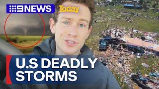 Tornadoes and severe weather rip through multiple US states | 9 News Australia
