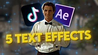 5 Text Effect's You NEED I After Effect's Tutorial