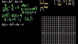 Finding the Minimum or Maximum of a Quadratic Function