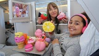 My Squishy Toys Collection! Business Class Airplane Flight To NYC