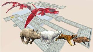 Animal survival race. Don't be hunted by Wyvern! | Animal Revolt Battle Simulator