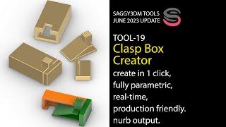 Saggy3dm Tools June 2023 Update - 19 Parametric Clasp Box (for Bracelete and Necklace)