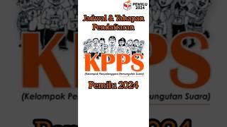 Jadwal Pendaftaran Petugas KPPS Untuk Pemilu 2024 #kpps #pemilu2024