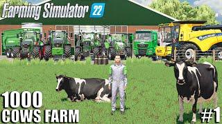 Setting up the FARM and Getting Started | 1000 Cows Farm - Timelapse #1 | Farming Simulator 22