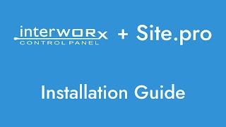 InterWorx Website Builder — Site.pro plugin installation guide