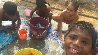 Hostel children washing their clothes