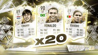 OMG RONALDO IN A PACK!! 20 x BASE ICON PACKS!!! FIFA 22