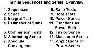 Calculus 2: Infinite Sequences and Series (1 of 86) Overview