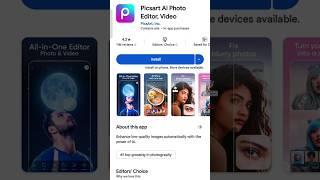 PicsArt Al photo editor video Play Store download app #youtubeshorts #picsartfacesmoothediting