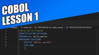 COBOL Lesson 1 -- Introduction