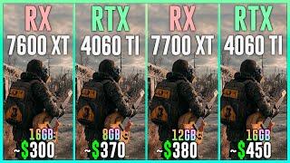 RX 7600 XT vs RTX 4060 TI vs RX 7700 XT vs RTX 4060 TI 16GB - Test in 25 Games