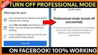 How to Turn off Professional Mode on Facebook | Turn off Professional Mode Not Showing on Facebook