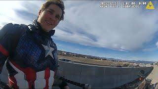 Man in Captain America Costume Gets Stranded on Highway