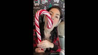 Asmr Giant Candy Cane Mouth Sounds Christmas Edition!!!!!!!!