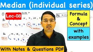 Median for individual series ...Central Tendency Lec-8 (CA Foundation)