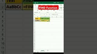 Find Function | #excel #excelshortcuts #newexcel #short #shorts #trending #youtubeshorts #ytshorts