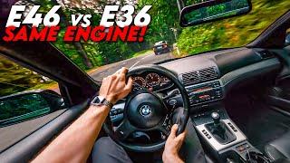 BMW E46 330Ci vs. E36 POV Chase: Same Engine, Different Chassis! | 4K